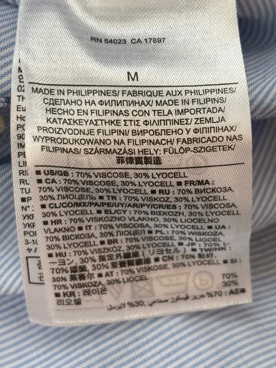 BANANA REPUBLIC BUTTON FRONT COLLARLESS SHIRT DRESS - Picture 7 of 7